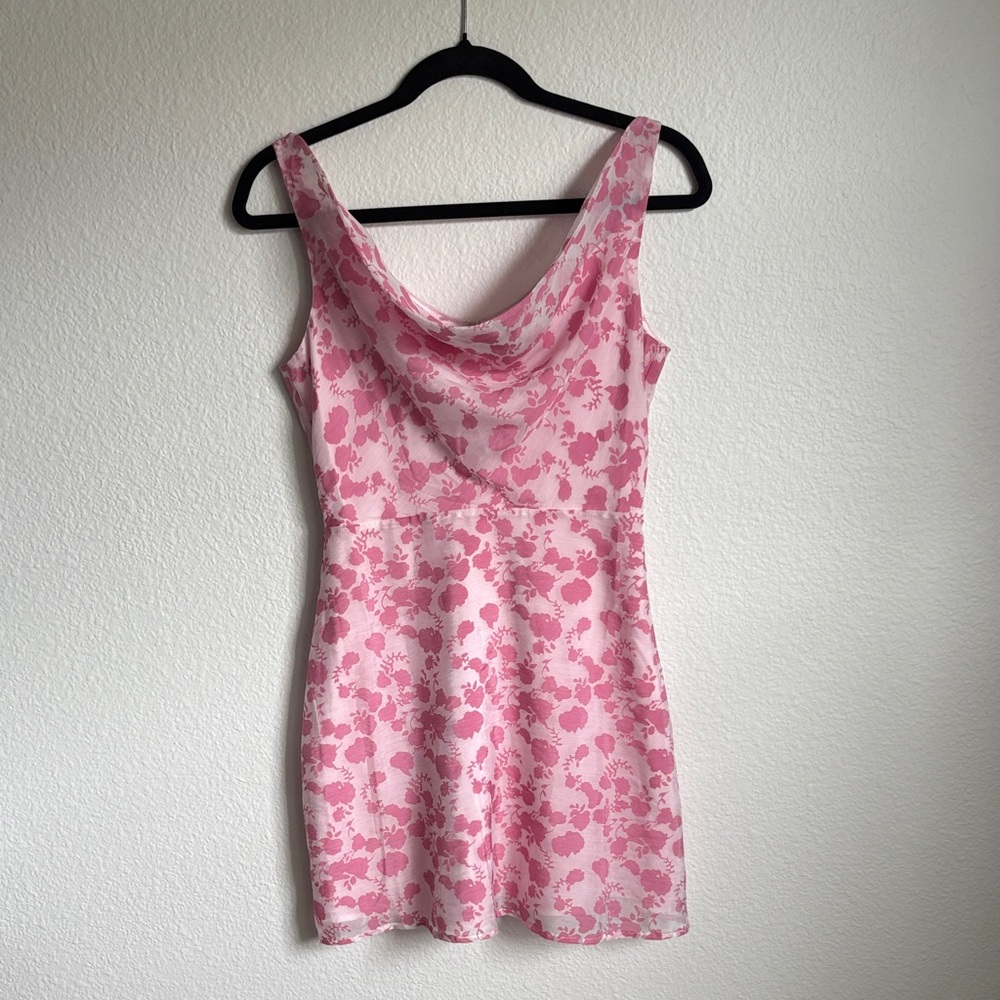 SOLD - Storia Floral Pink Mini Dress Size Small